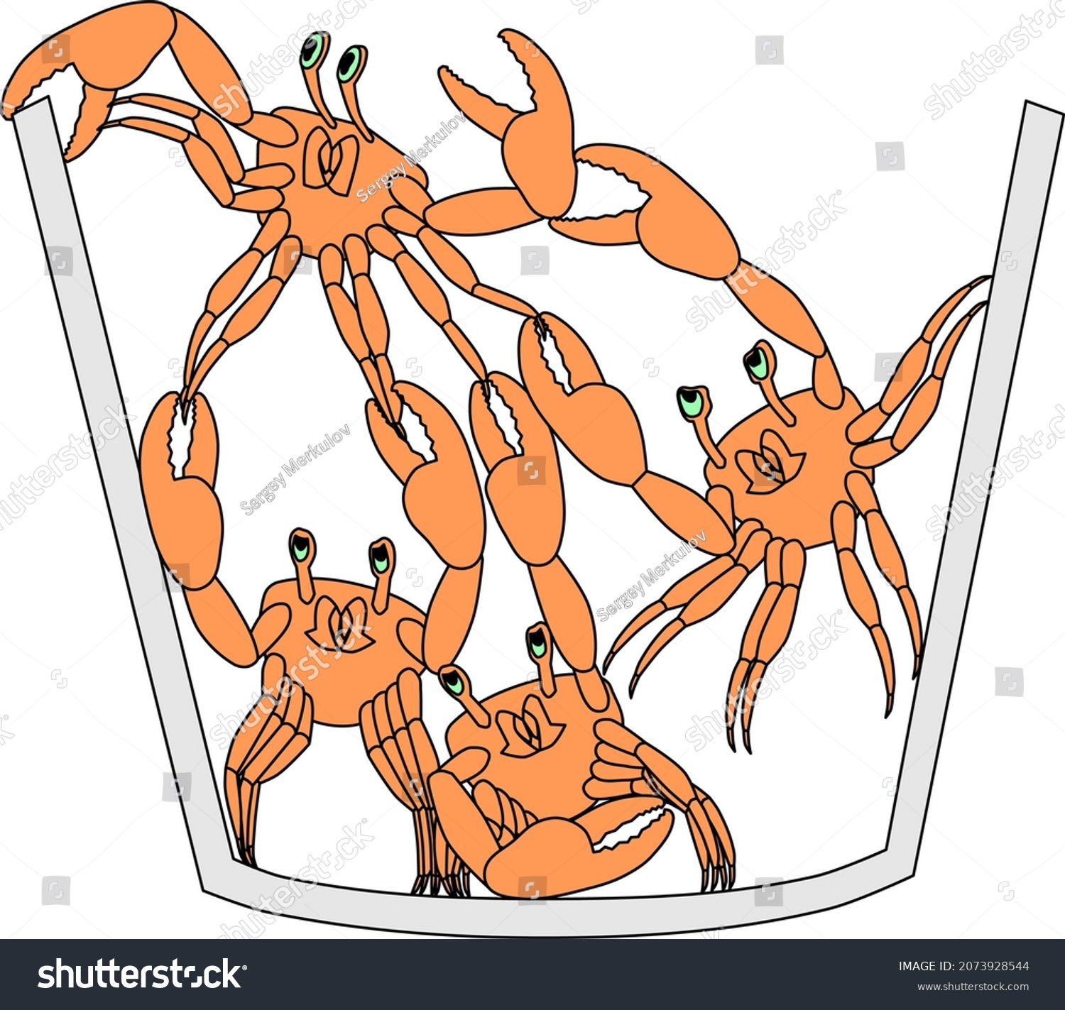 SVG of Crabs in a bucket effect svg