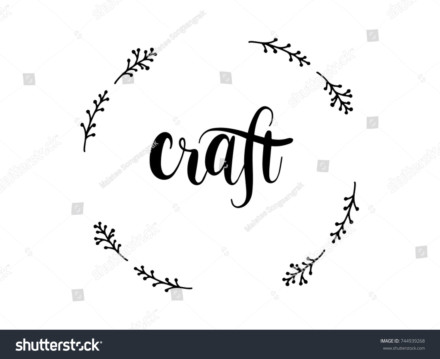 Craft Calligraphy Hand Lettering Vector Stock Vector (Royalty Free ...