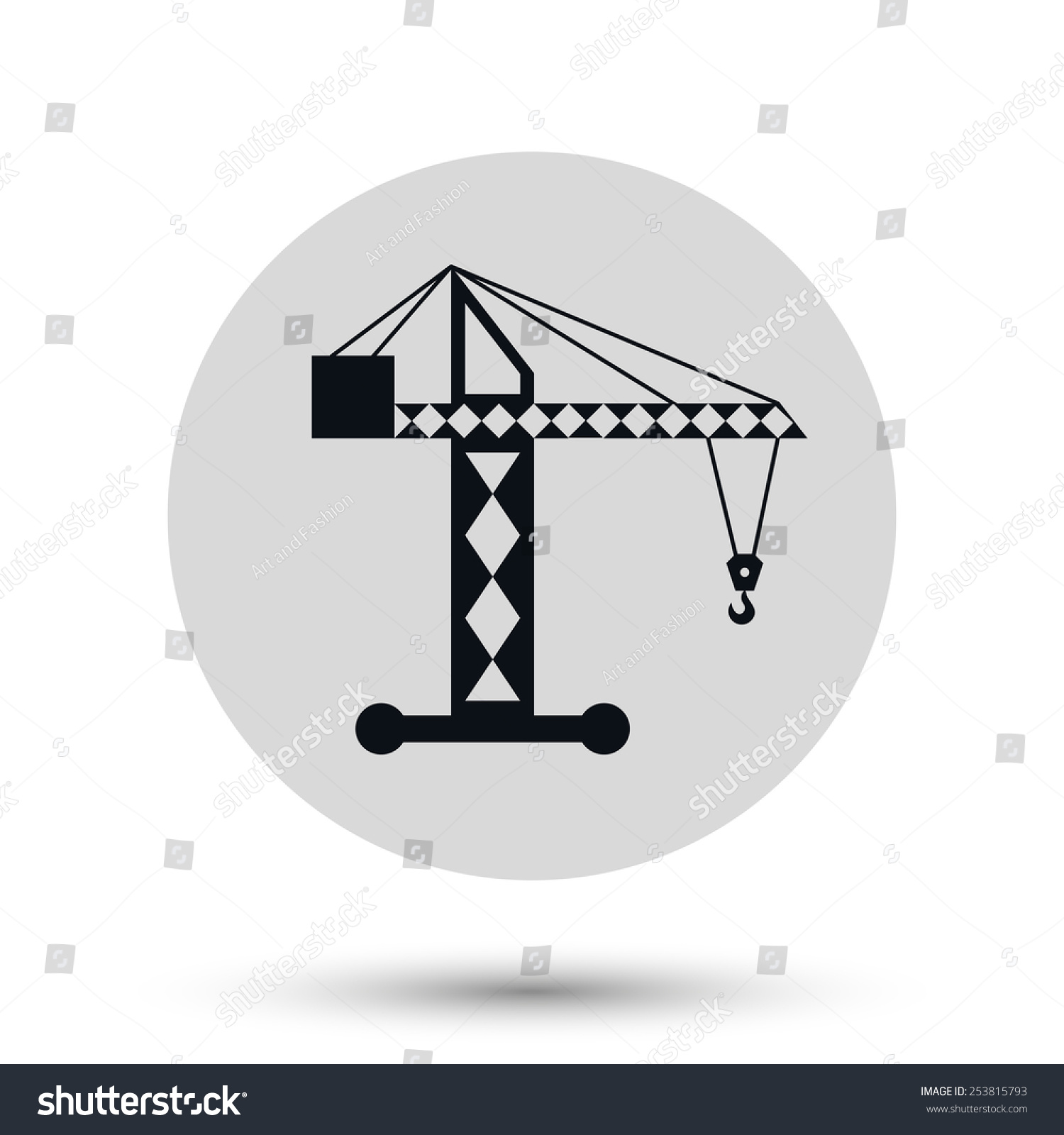 Crane Icon Construction Symbol Flat Vector Stock Vector 253815793