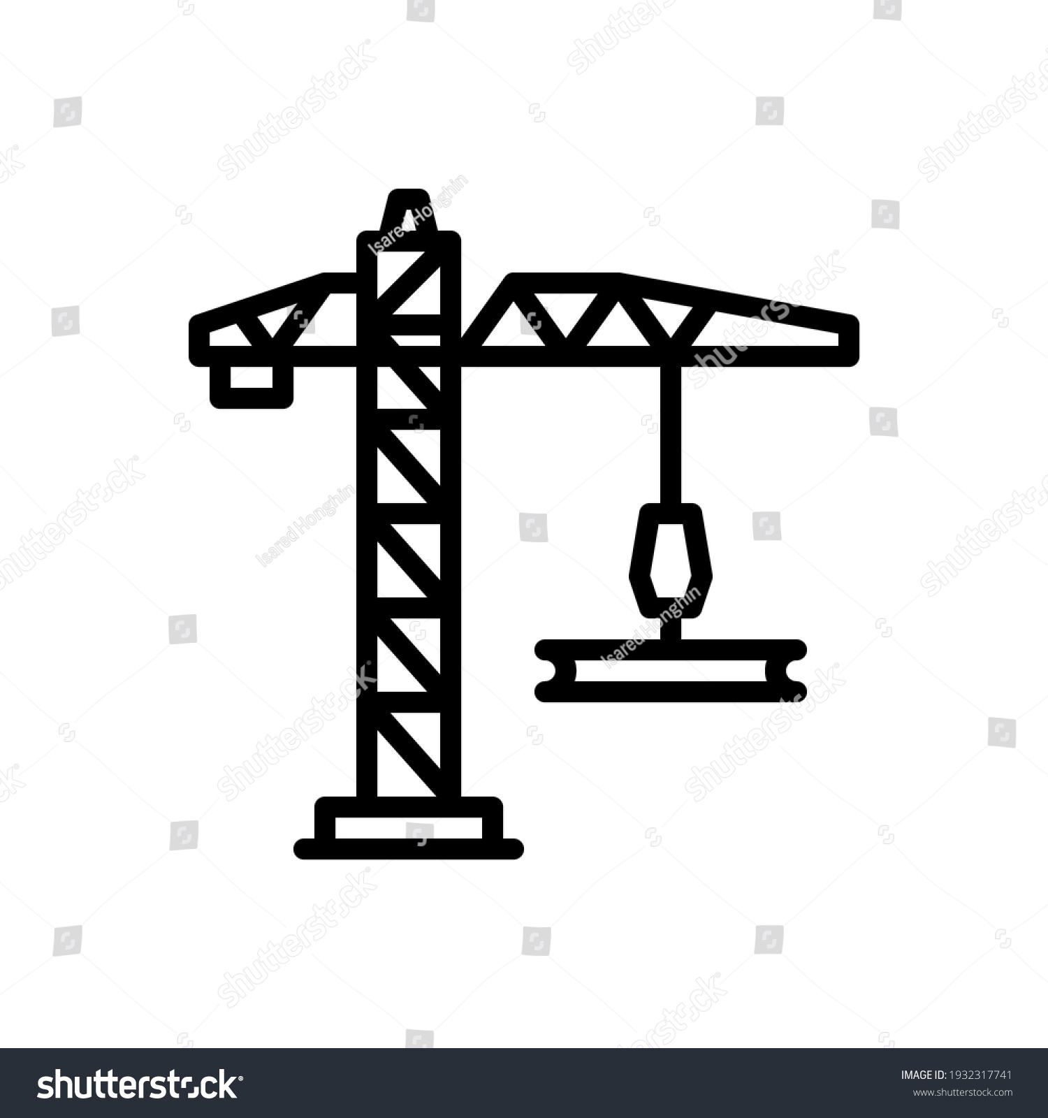 Crane Outline Icons Vector Illustration Editable Stock Vector (Royalty ...