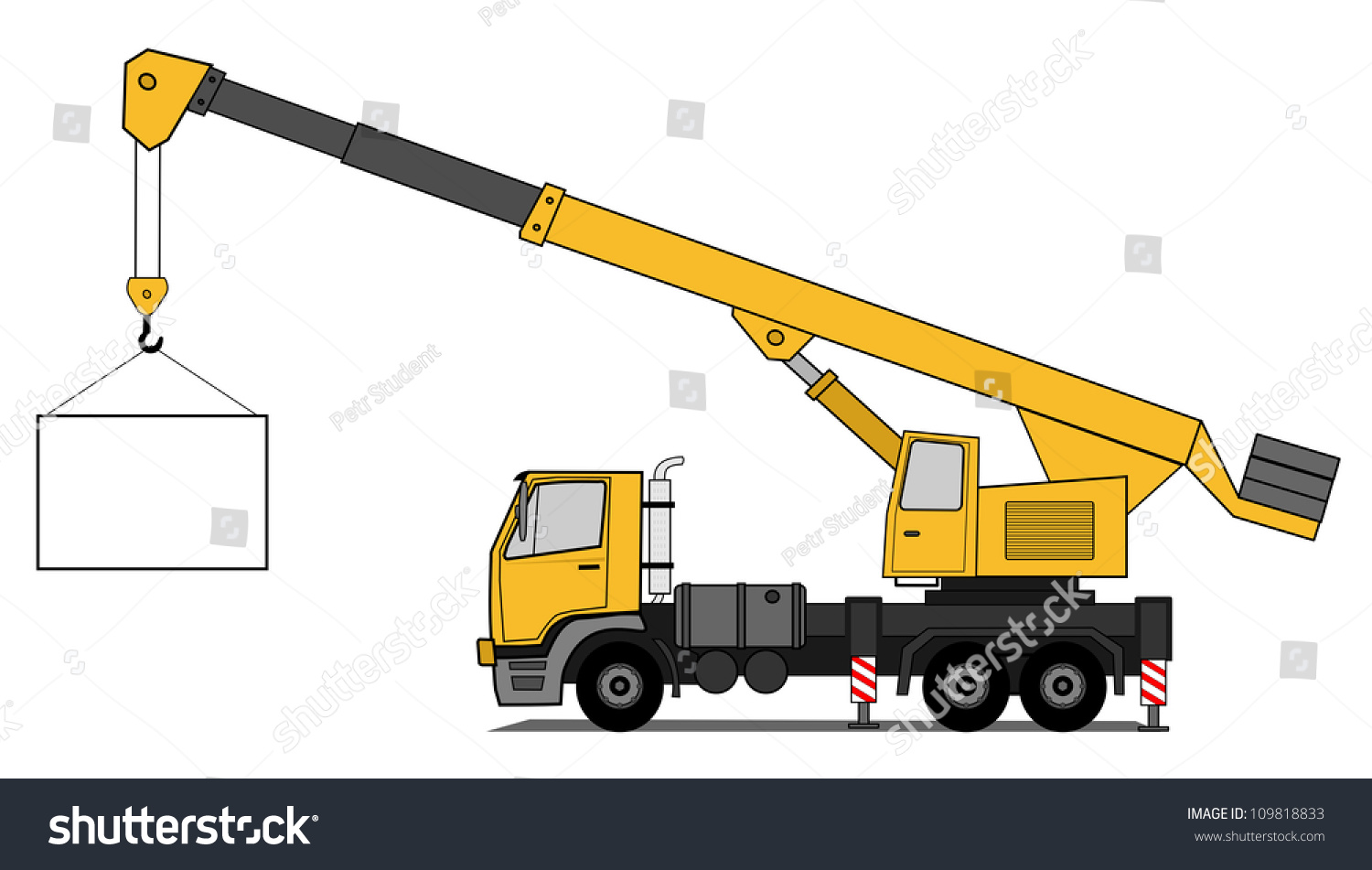 Crane Truck Stock Vector Illustration 109818833 : Shutterstock