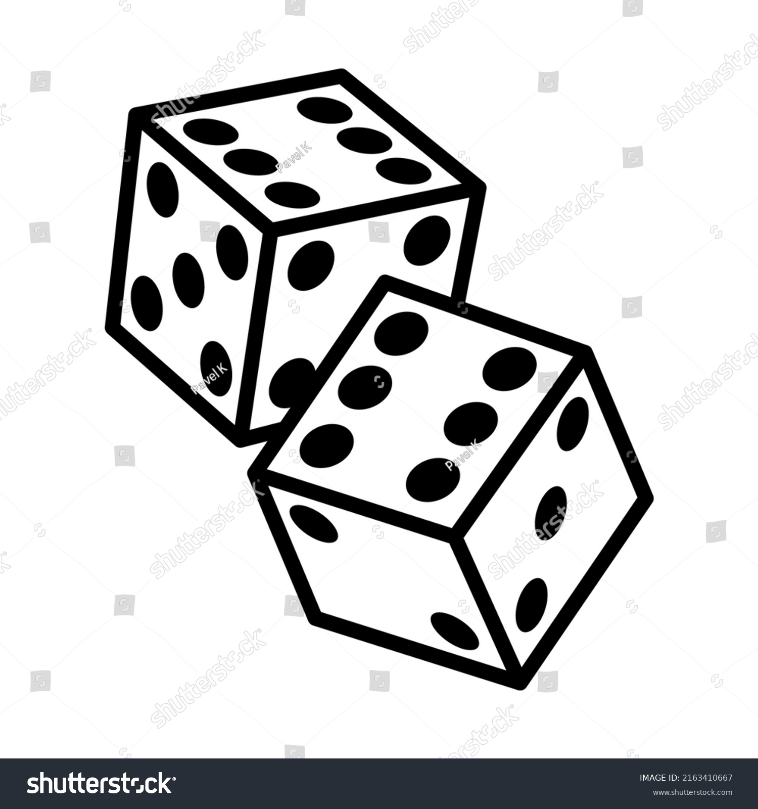 Craps Dice Icon Editable Bold Outline Stock Vector (Royalty Free ...