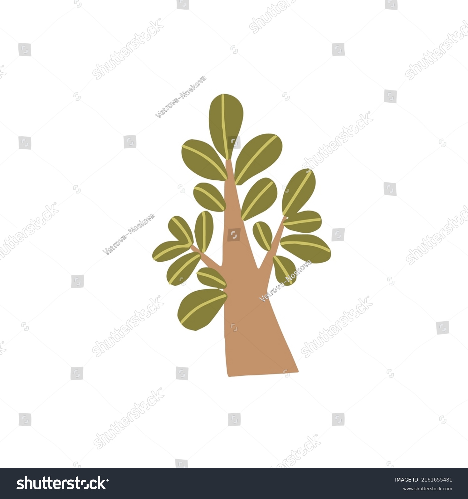 SVG of crassula tree clip art icon, vector eps 10 exotic crassula , Scandinavian tree clip art, scrassula money tree sticker, children wear print, hobbit plant logo svg