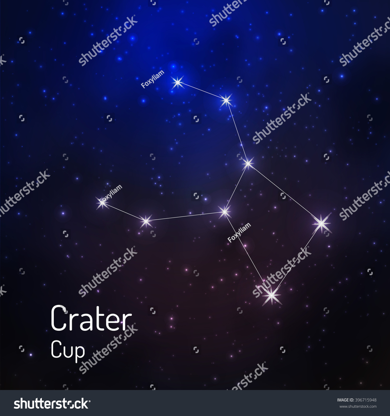 Crater Cup Constellation In The Night Starry Sky Vector Illustration Crater Cup Constellation In The Night Starry Sky Vector Illustration