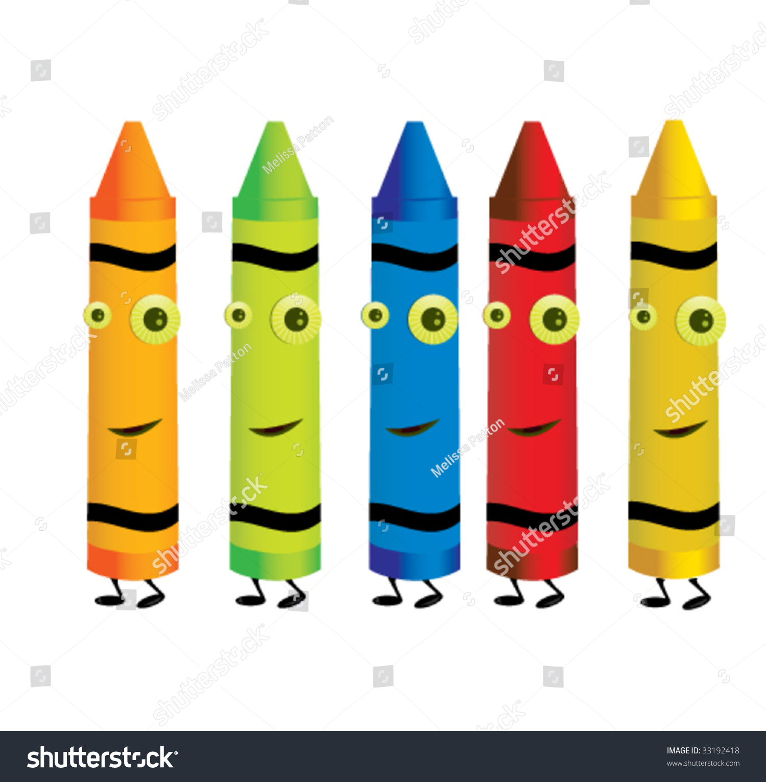 Crayon Characters 1 - Vector Version - 33192418 : Shutterstock