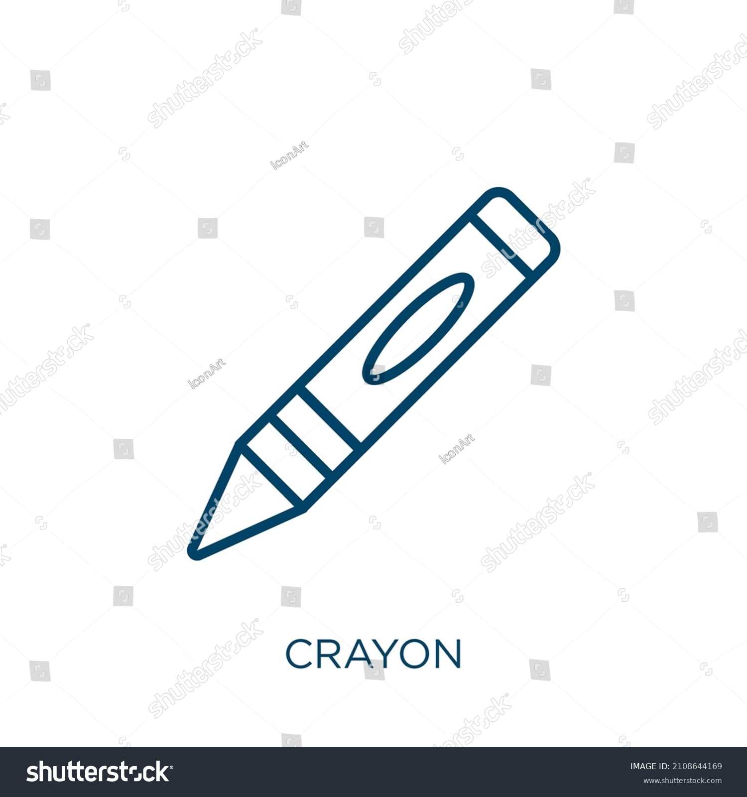 Crayon Icon Thin Linear Crayon Outline Stock Vector (Royalty Free ...