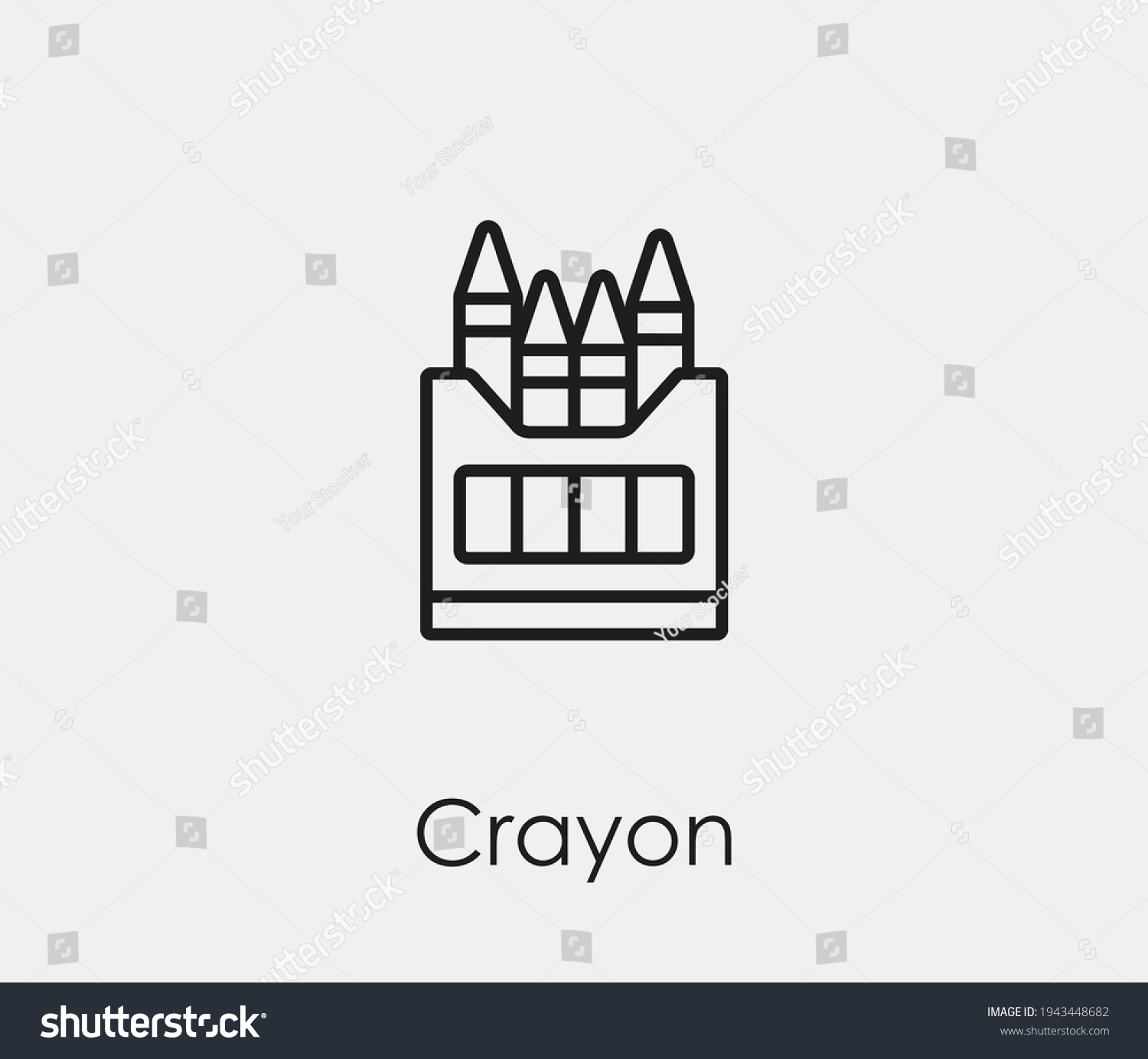 Crayon Vector Icon Editable Stroke Symbol Stock Vector (Royalty Free ...