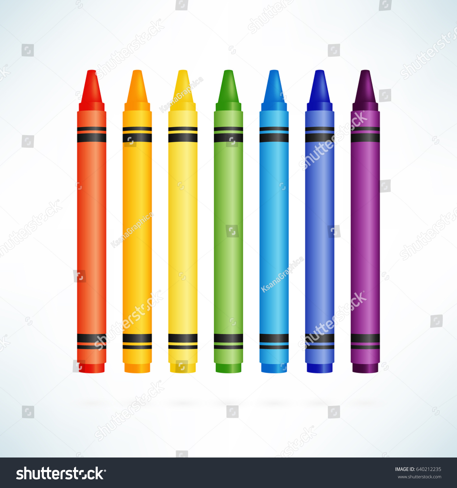 Crayons Colorful Wax Pencils Collection Isolated Stock Vector (Royalty ...