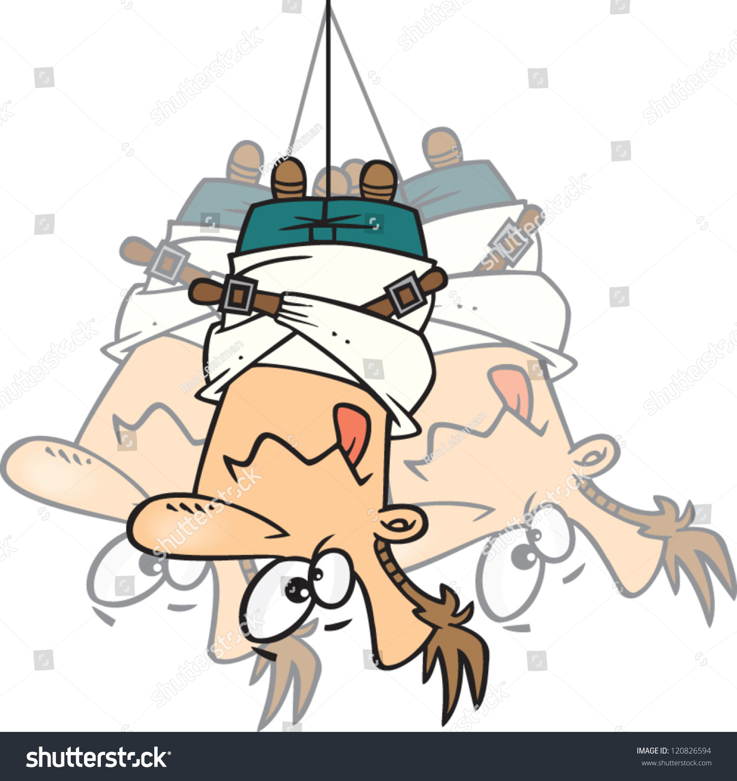 Crazy Cartoon Man Straight Jacket Hanging Stock Vector 120826594