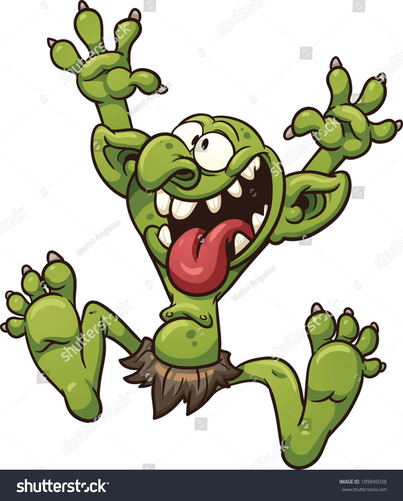 Crazy Cartoon Troll Vector Clip Art Stock Vector 189945038 - Shutterstock