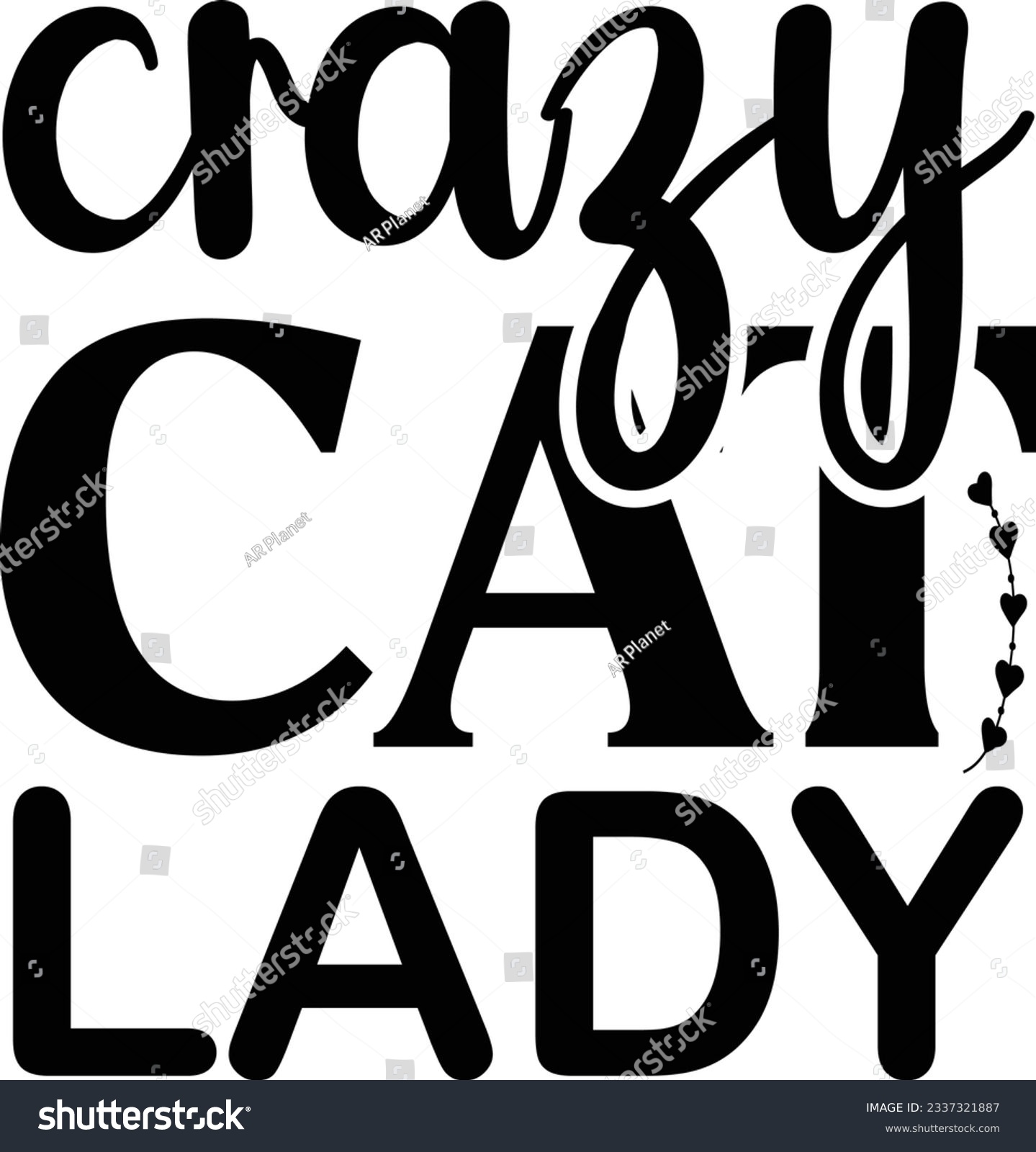 SVG of Crazy Cat Lady Cat SVG T-shirt Design svg