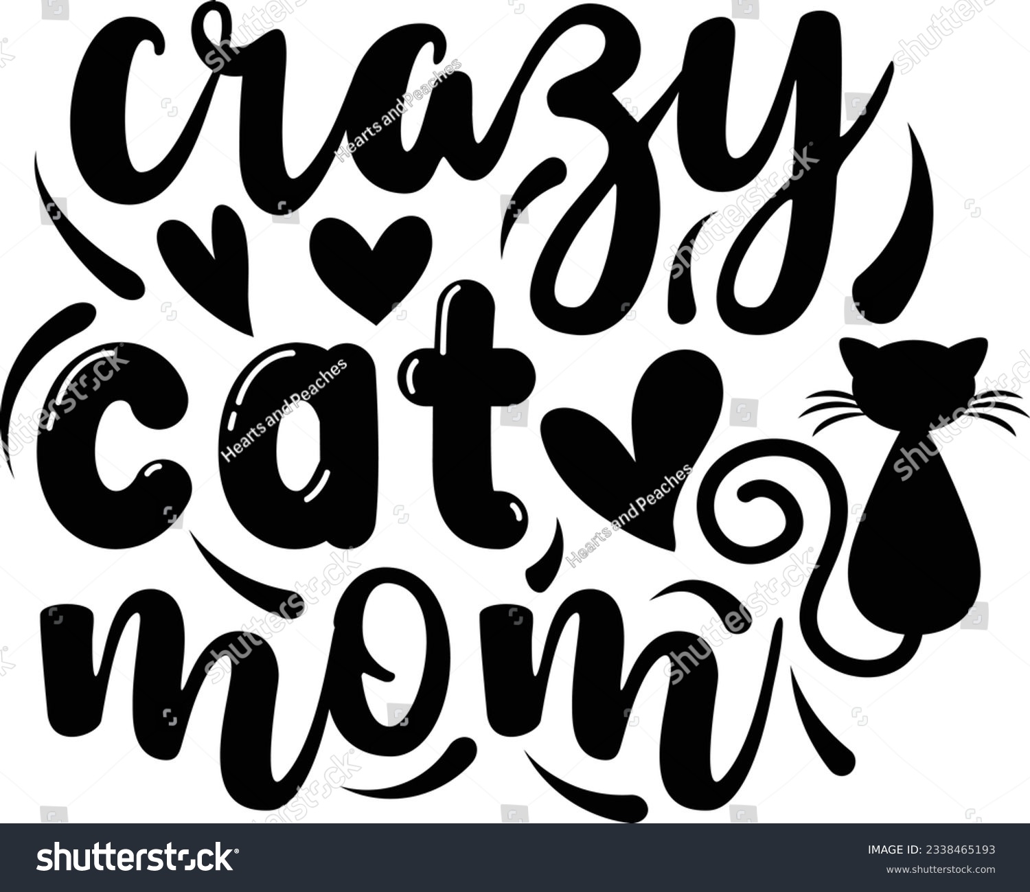 SVG of Crazy cat mom, Cat SVG Design, SVG File, SVG Cut File, T-shirt design, Tshirt design svg