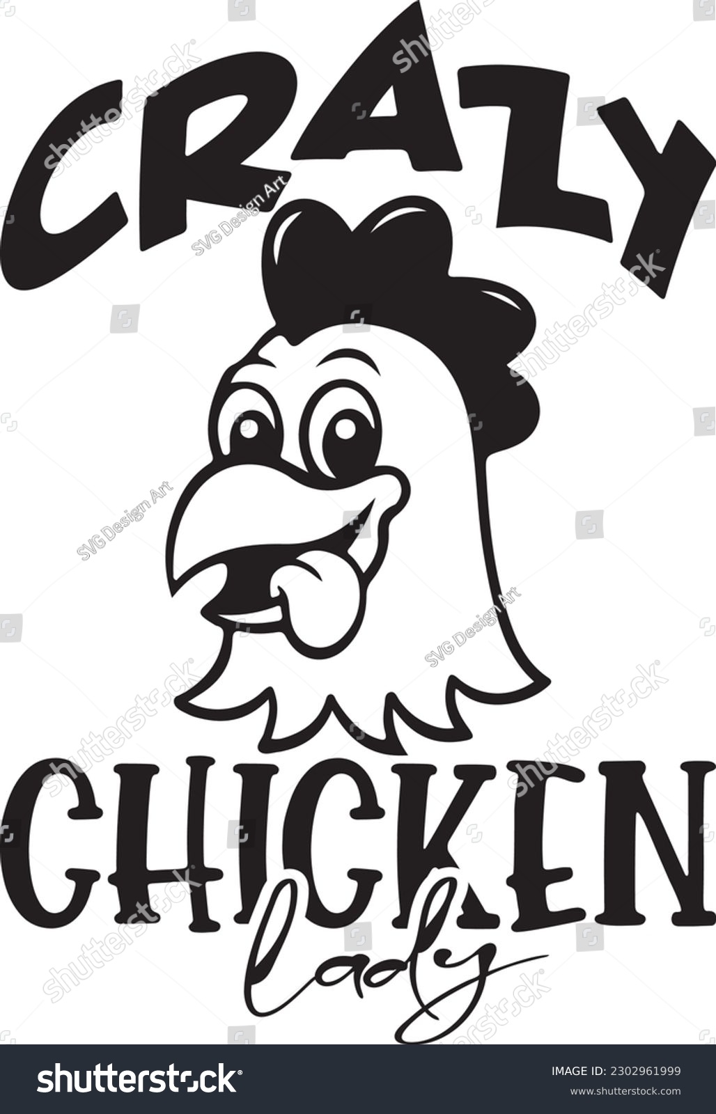 SVG of Crazy Chicken Lady chicken sign svg svg