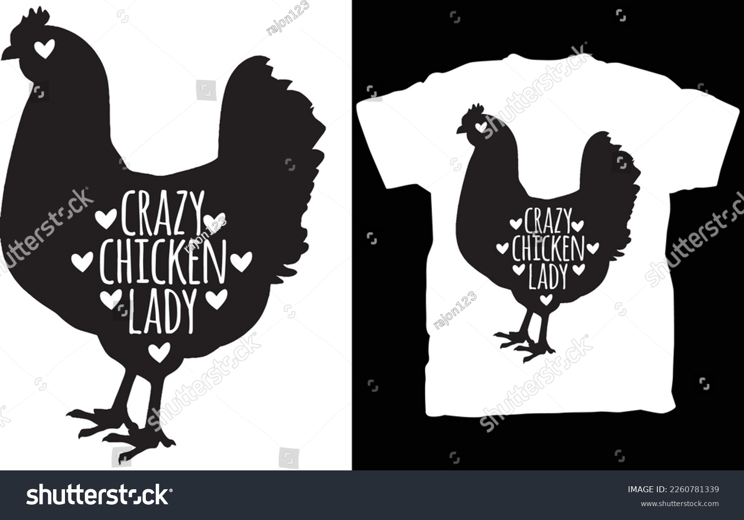 SVG of Crazy Chicken Lady Gray Women's T-ShirtSolid White Vinyl Shirt,Crazy Chicken Lover Shirt, Chicken Lady Shirt,  svg