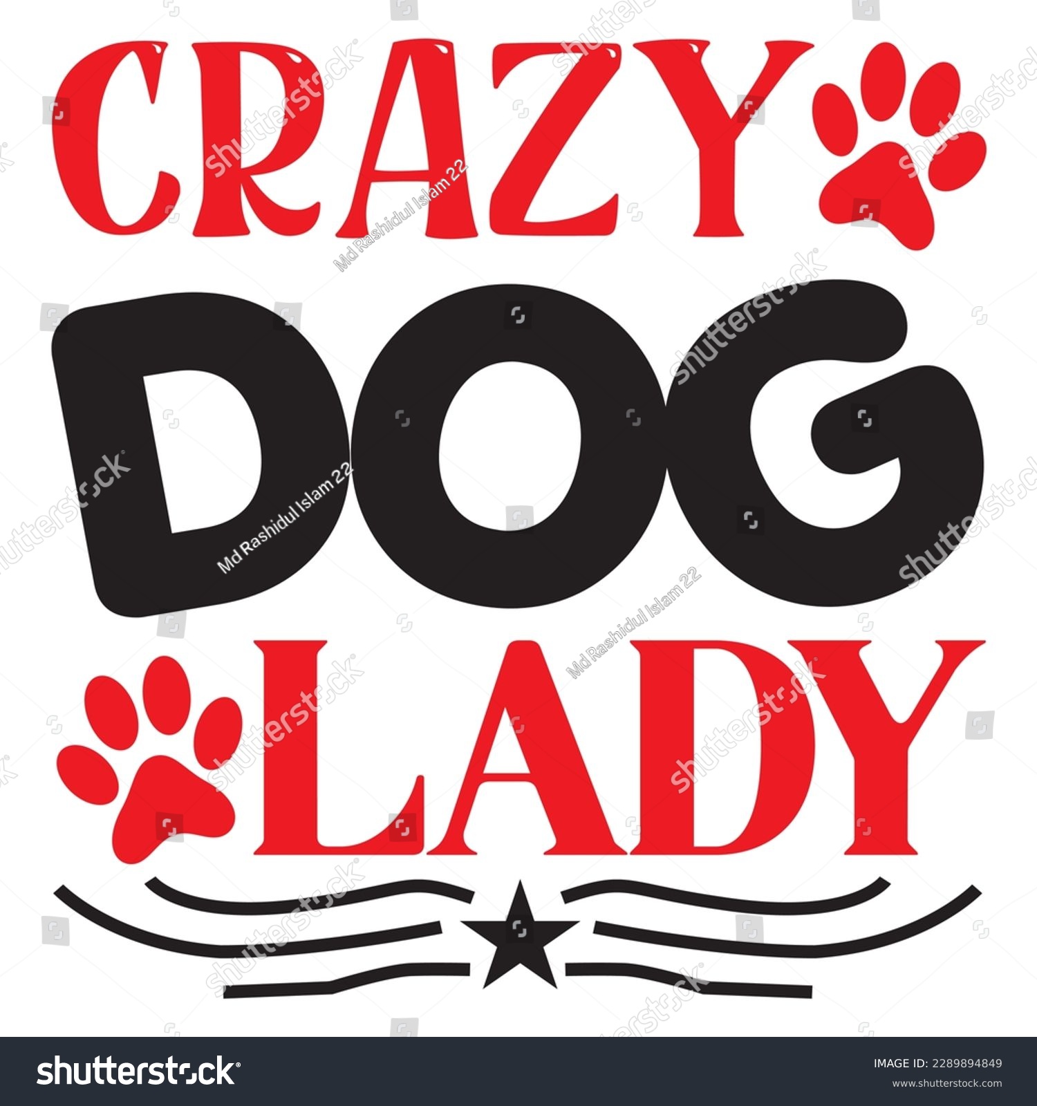 SVG of Crazy Dog Lady SVG Design Vector File. svg