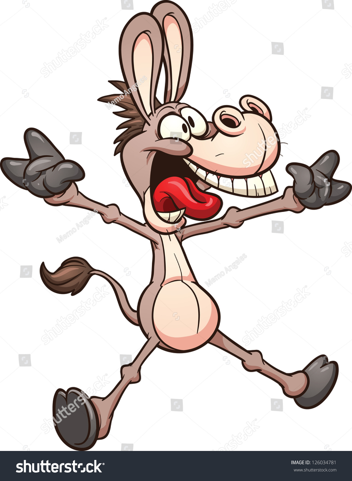 Crazy Donkey Mule Vector Clip Art Stock Vector 126034781 - Shutterstock