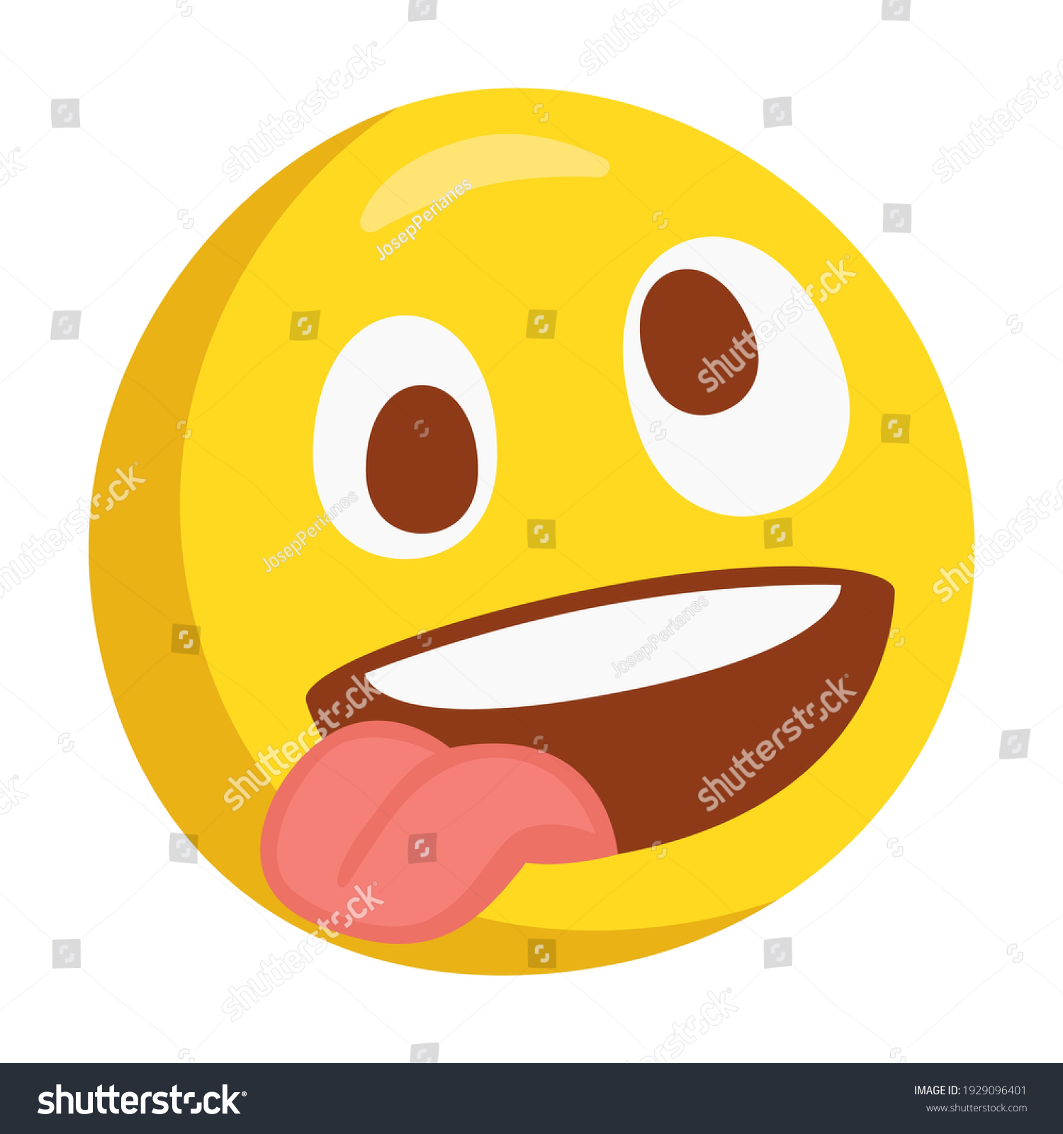 Crazy Face Emoji Icon Illustration Zany Excited Vector Symbol Emoticon Images And Photos Finder