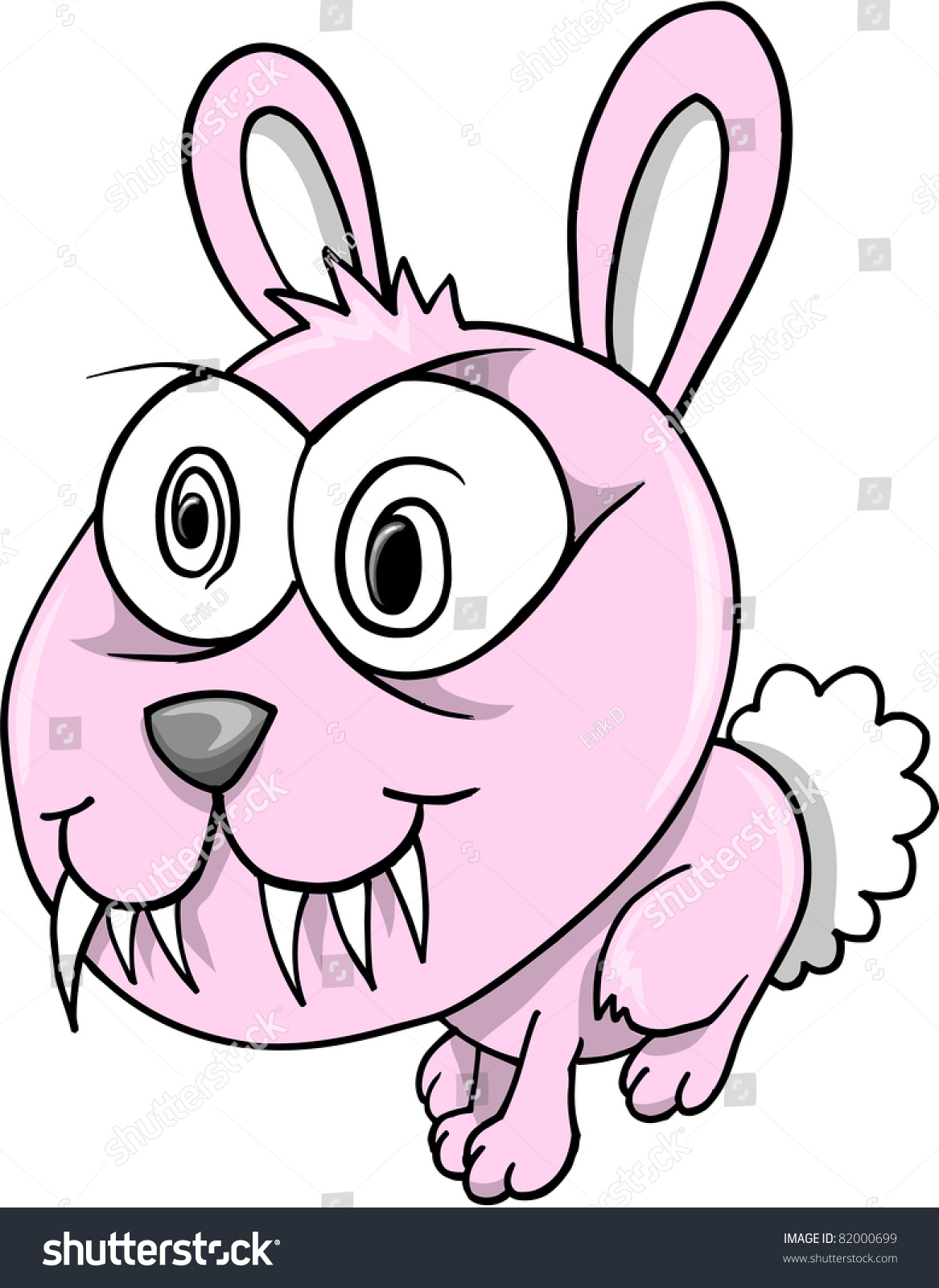 Crazy Insane Pink Bunny Rabbit Vector Stock Vector 82000699 Shutterstock 3065