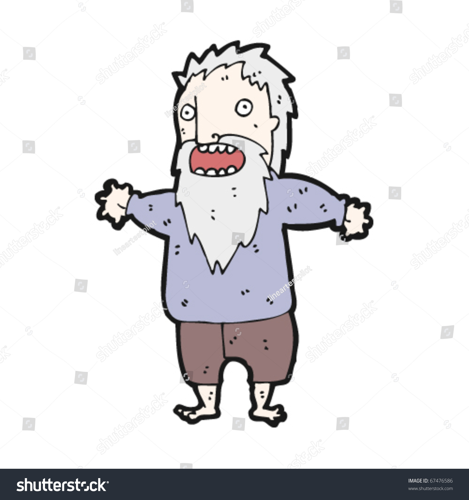Crazy old man cartoon stock vector illustration 67476586 shutterstock