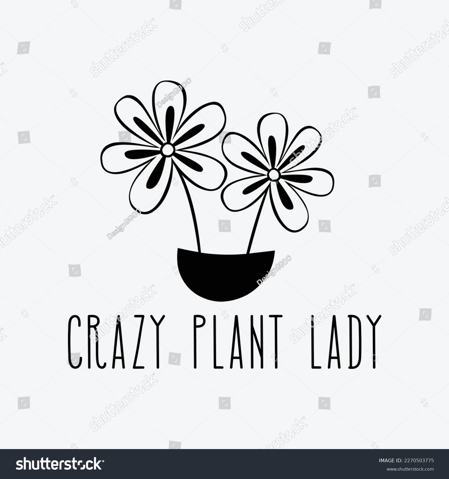 SVG of Crazy plant lady svg dxf files Funny Gardening T Shirt design print-ready svg