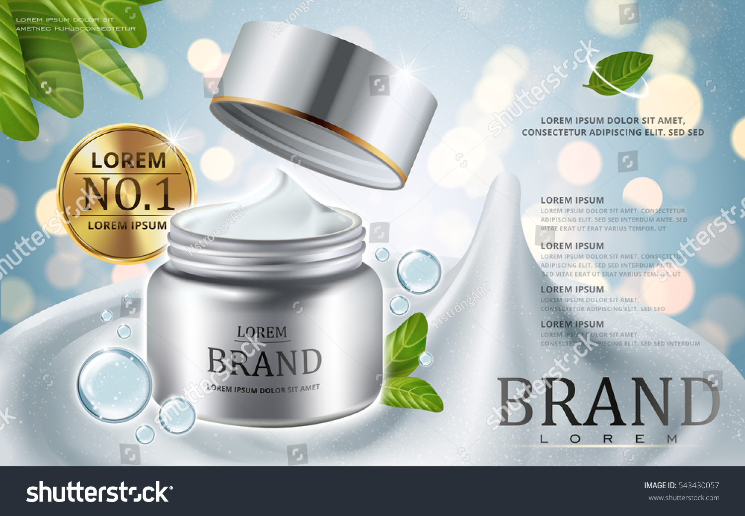 Cream Cosmetic Ads Silver Cream Container Stock Vector (Royalty Free ...