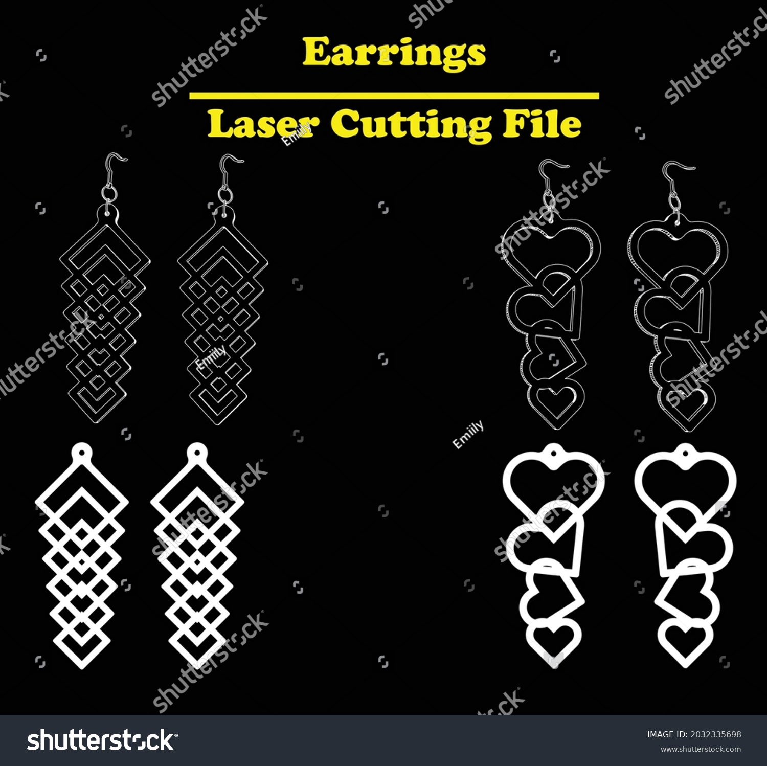 SVG of Create an individual set of acrylic and wooden jewelry especially earrings with my templates for laser cutting machines. Check out my products which are available for all material thicknesses. svg