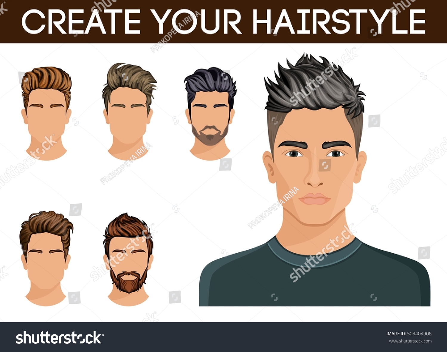 Create Change Hairstyles Men Hair Style Stock Vector Royalty Free
