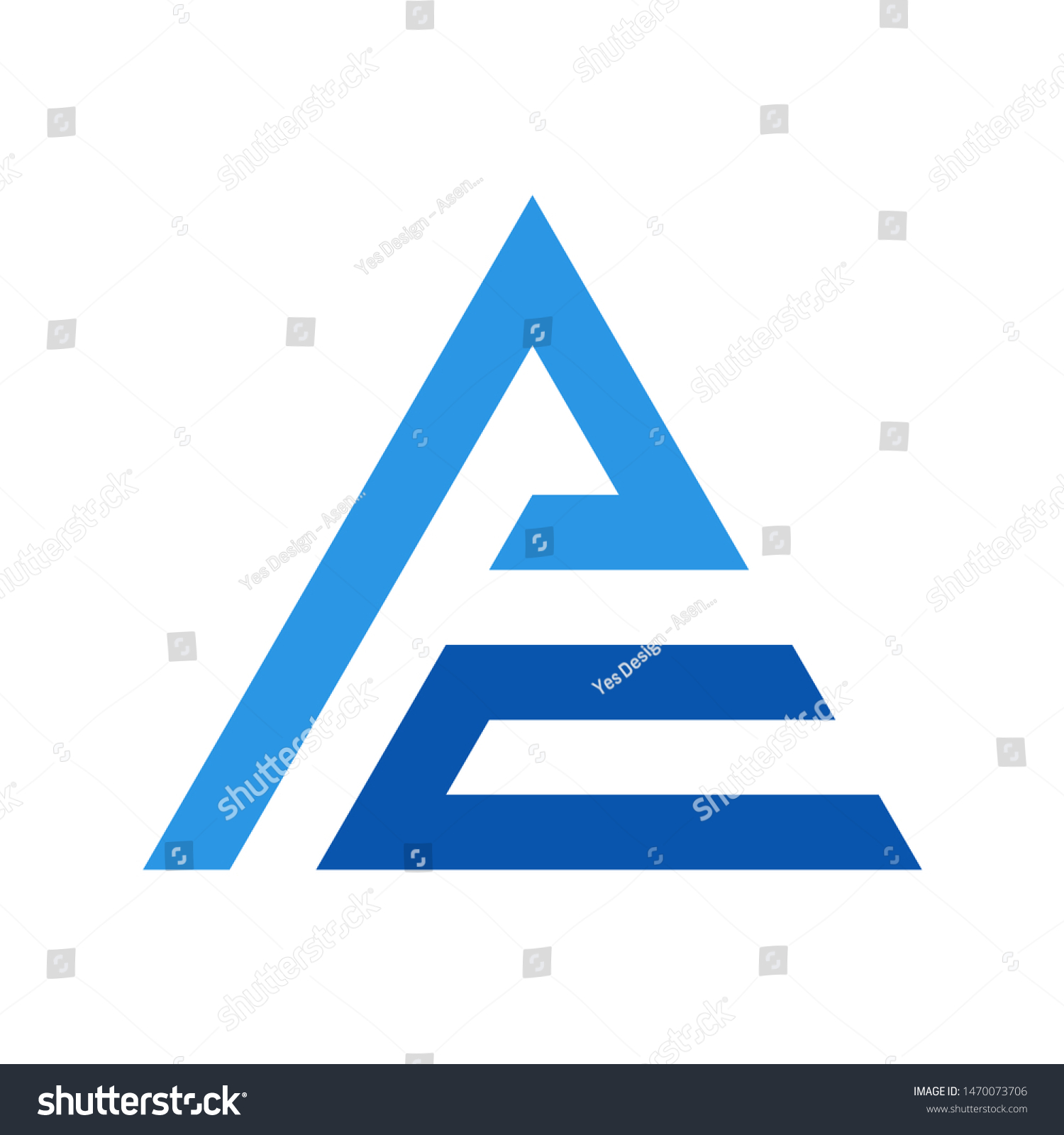 Creative Abstract Letter Pc Triangle Shape Stock Vector Royalty Free