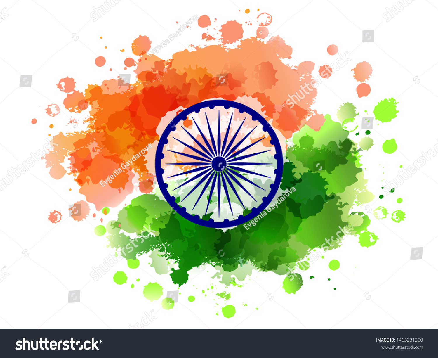 Creative Abstract Watercolor Indian National Flag Stock Vector (Royalty ...