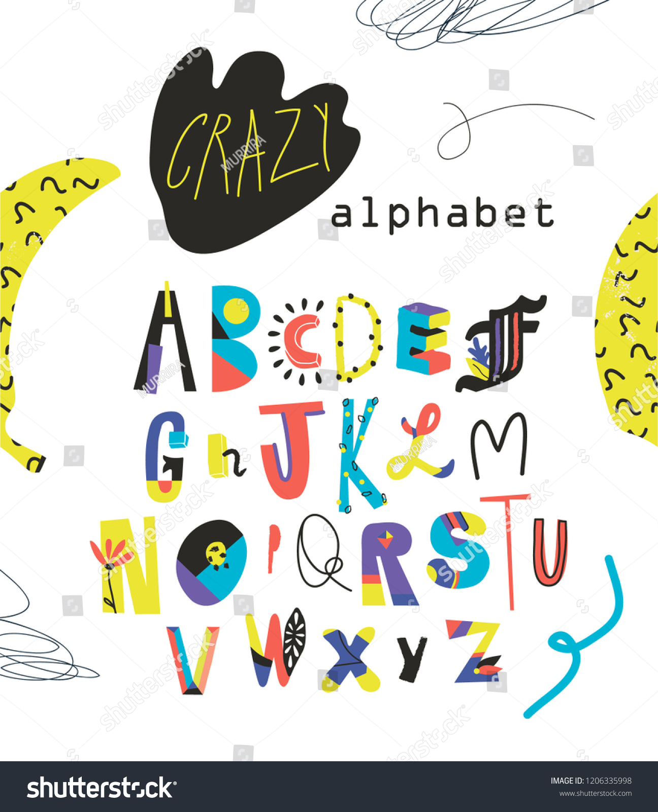 Creative Alphabet Kids Vector Illustration Stock Vector (Royalty Free