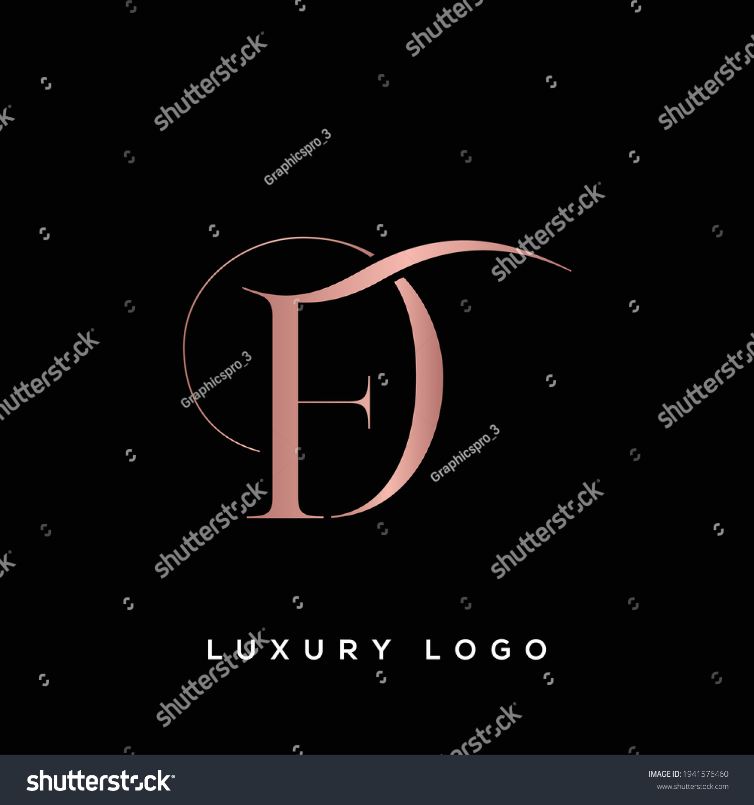 Creative Minimalist Letter Fd Df Logo Stock Vector (Royalty Free ...