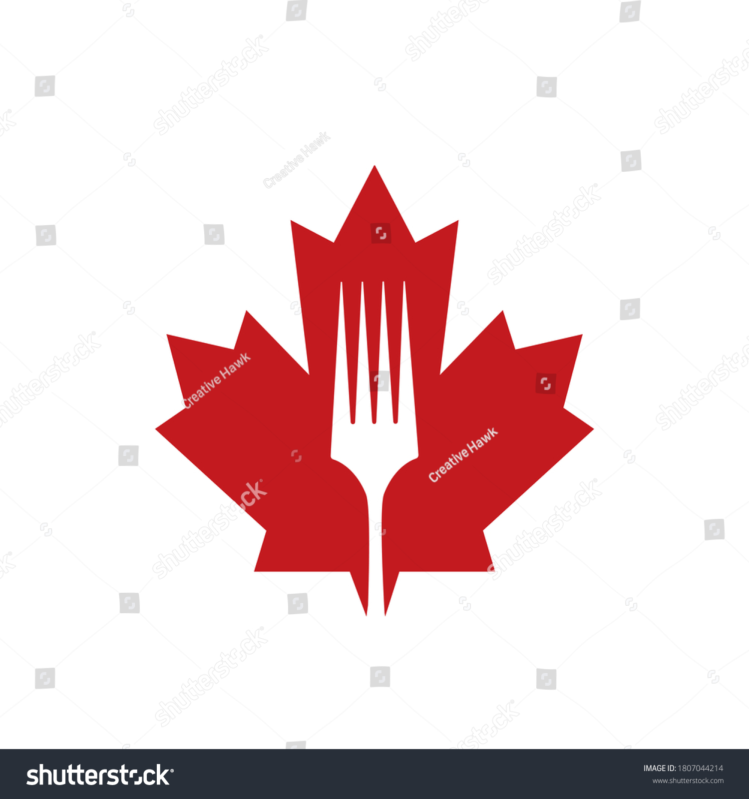 Creative Modern Canadian Restaurant Kitchen Logo Stock Vector Royalty   Stock Vector Creative And Modern Canadian Restaurant Or Kitchen Logo Design 1807044214 