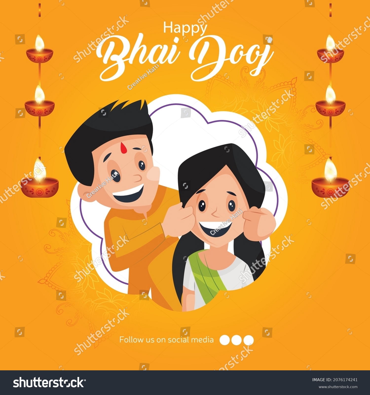 Creative Banner Design Indian Festival Happy Stock Vector (Royalty Free ...