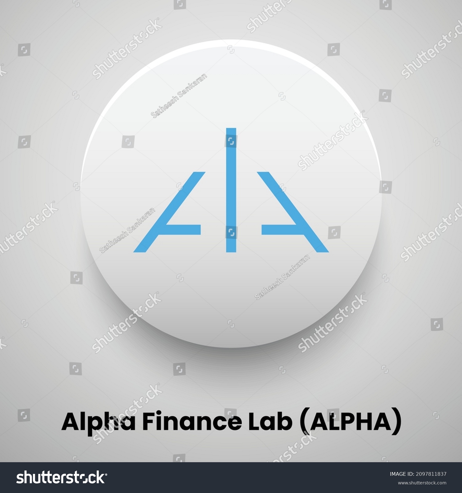 SVG of Creative block chain based crypto currency Alpha Finance Lab (ALPHA) logo vector illustration design. Can be used as currency icon, badge, label, symbol, sticker and print background template svg