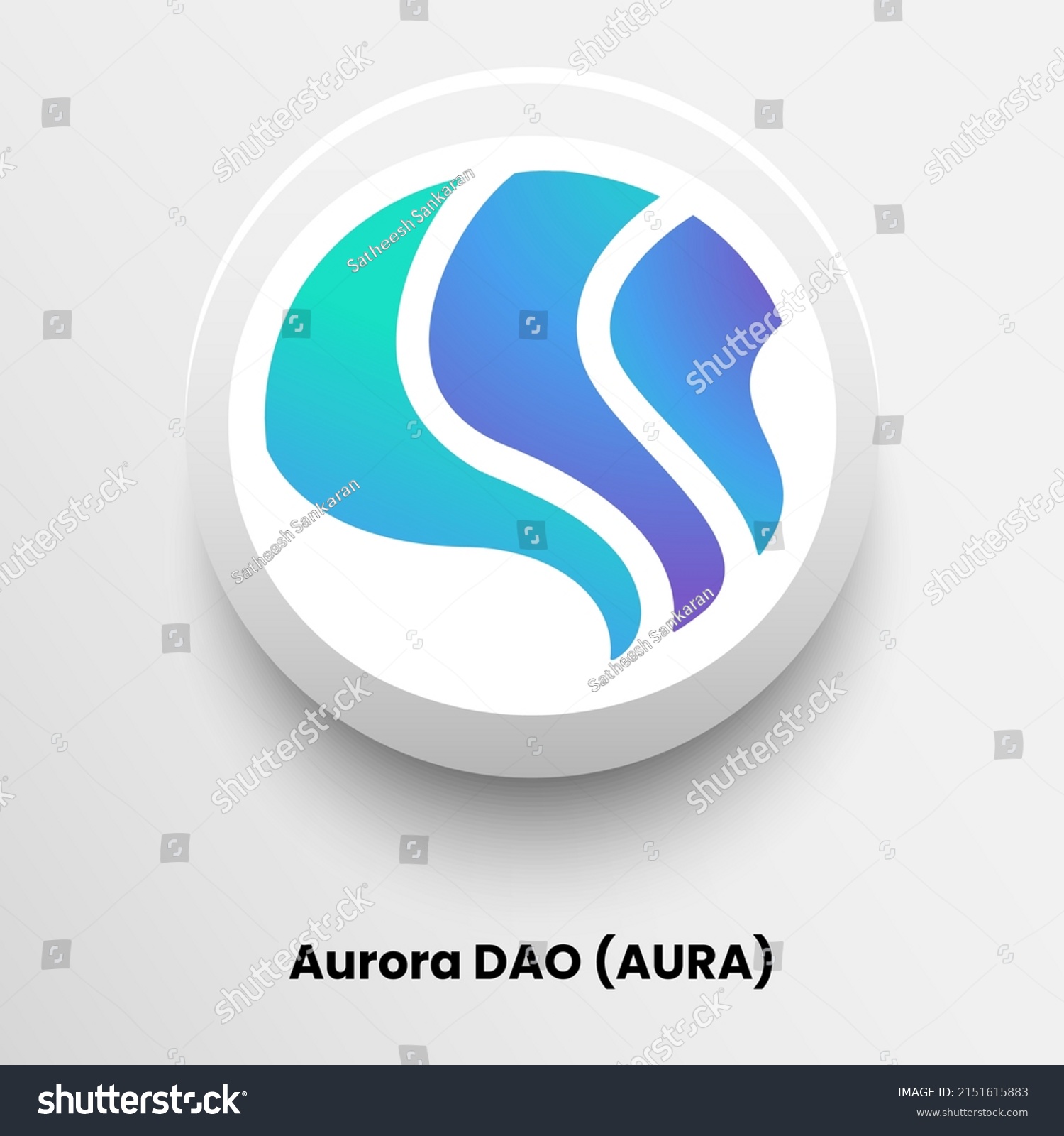 SVG of Creative block chain based crypto currency Aurora DAO (AURA) logo vector illustration design. Can be used as icon, badge, label, symbol, sticker and print background template svg