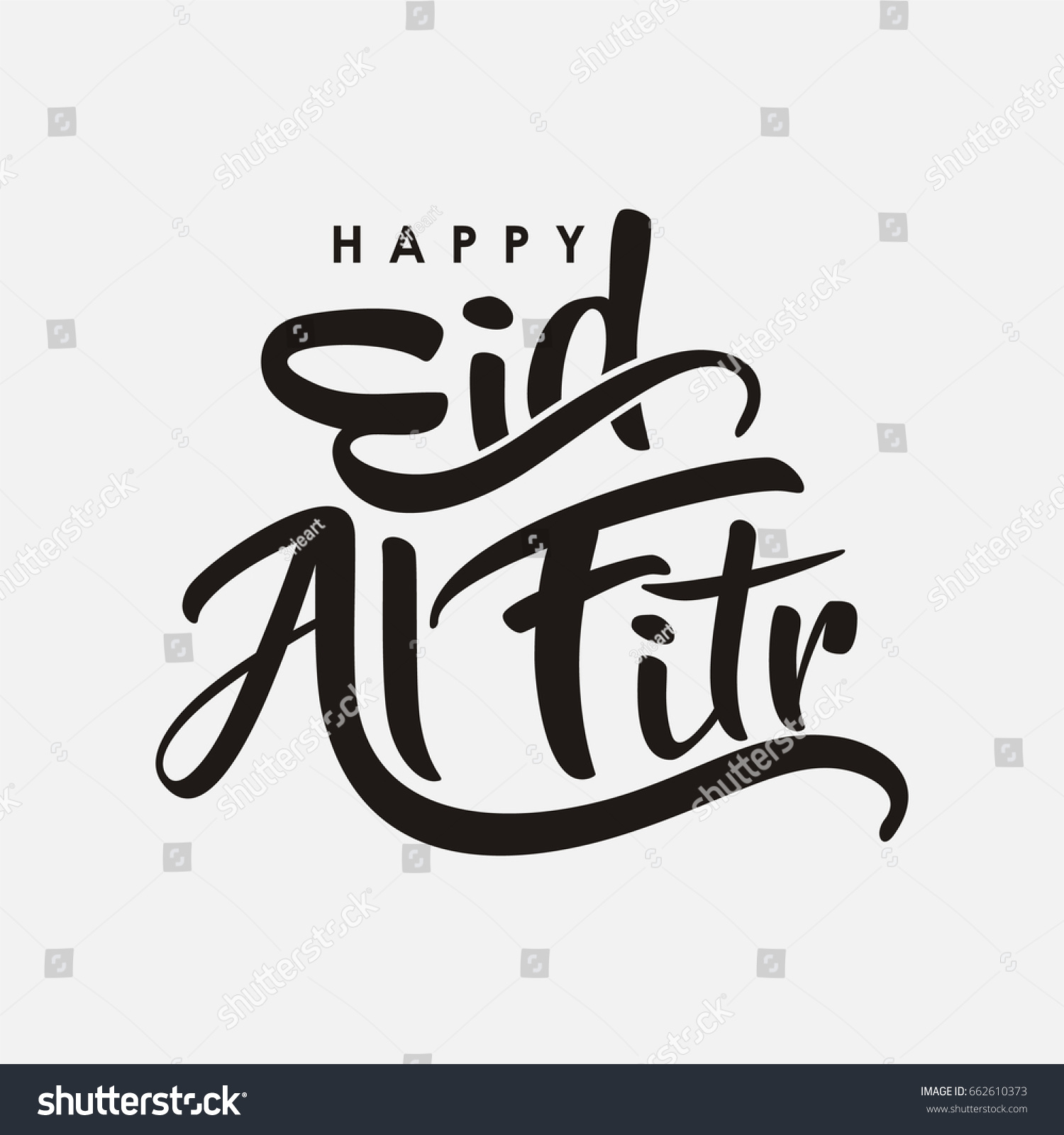 Creative Calligraphy Happy Eid Al Fitr Stock Vector Royalty Free 662610373