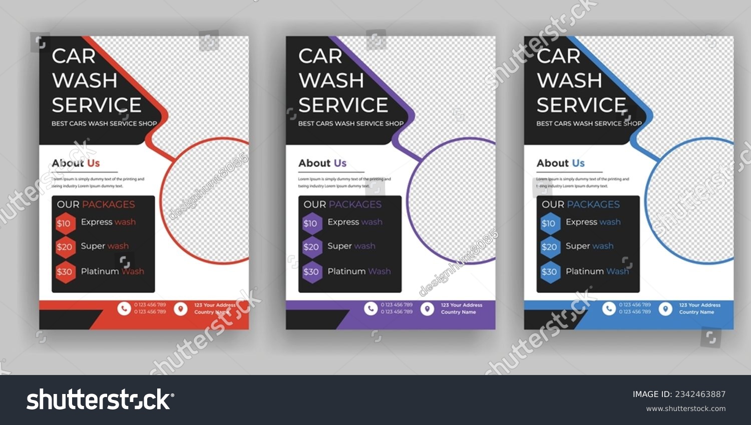 SVG of Creative Car Wash Flyer set, Abstract design carwash flyer bundle, Car Detailing, Auto Detailing Flyer, Car Wash poster templates svg