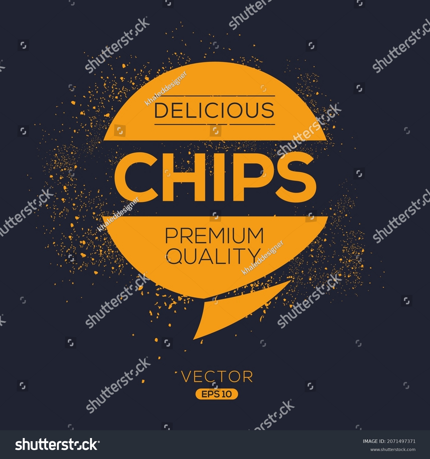 Creative Chips Logo Chips Sticker Vector Stock Vector (Royalty Free