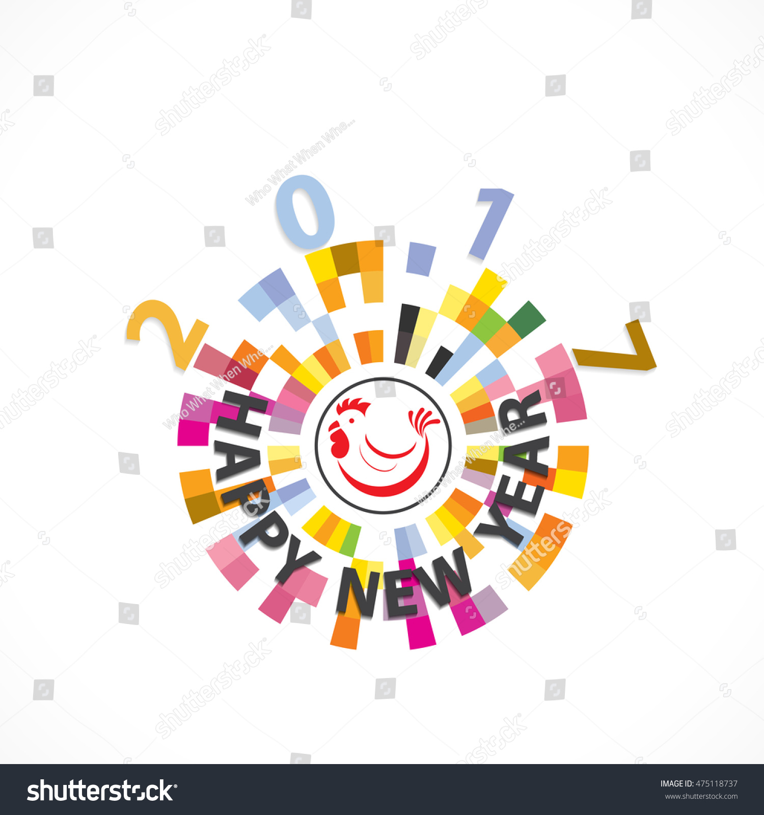 Creative Circle Abstract Vector Logo Design Template.Happy New Year ...