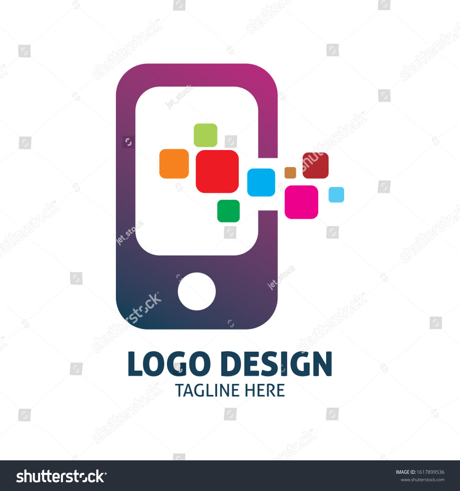 Creative Color Mobile App Logo Design Stock Vector (Royalty Free