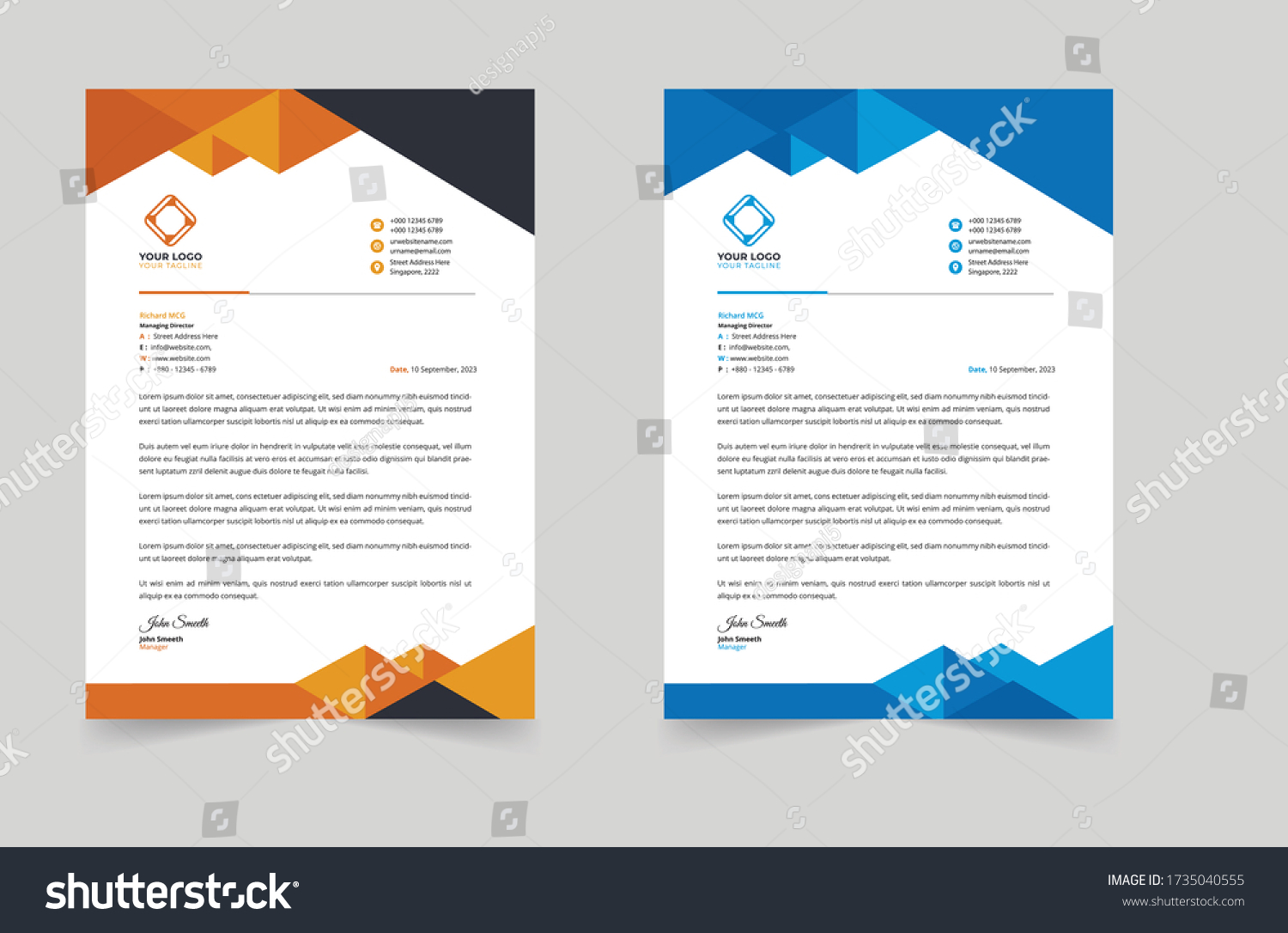 Creative Corporate Letterhead Design Template: เวกเตอร์สต็อก (ปลอดค่า ...