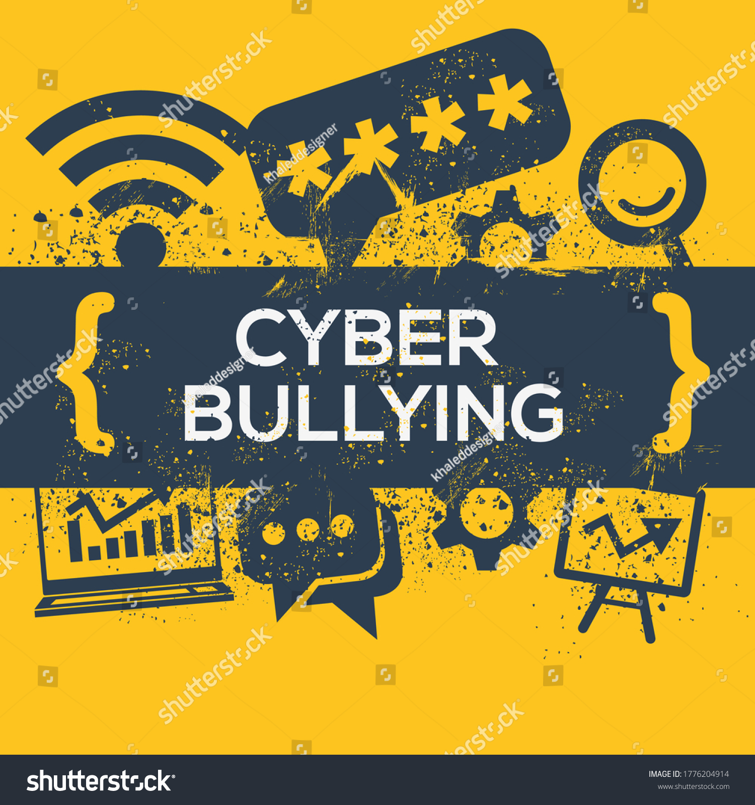 Creative Cyber Bullying Word Icons Vector Stock Vector (Royalty Free ...