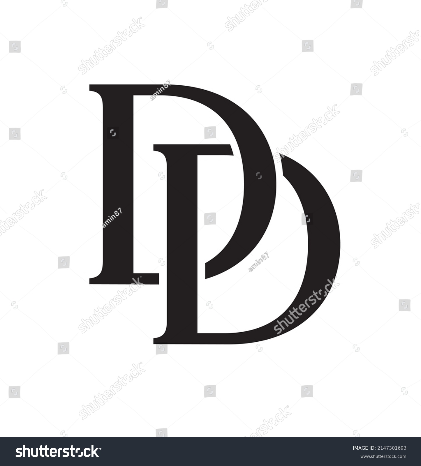 Creative Design Double Letter D Stock Vector (Royalty Free) 2147301693 ...