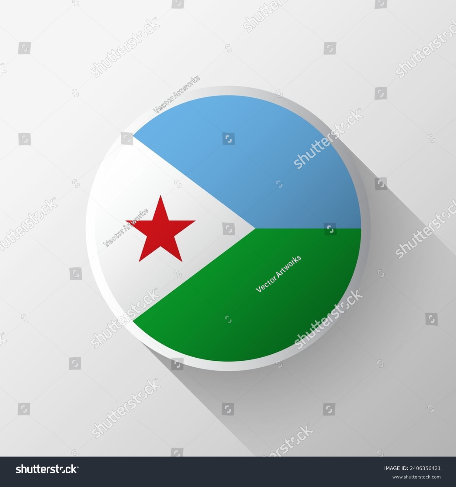 SVG of Creative Djibouti Flag Circle Badge svg
