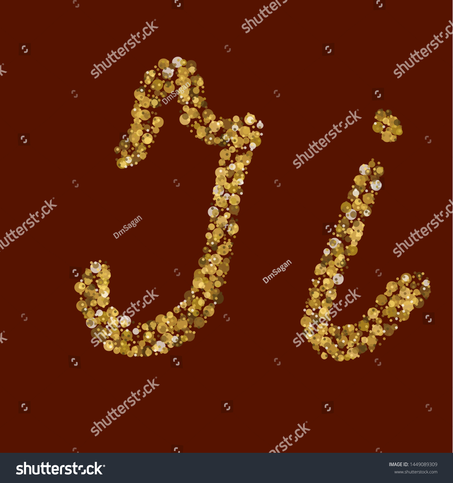 Creative Font Theme Golden Glitter Letter Stock Vector Royalty Free