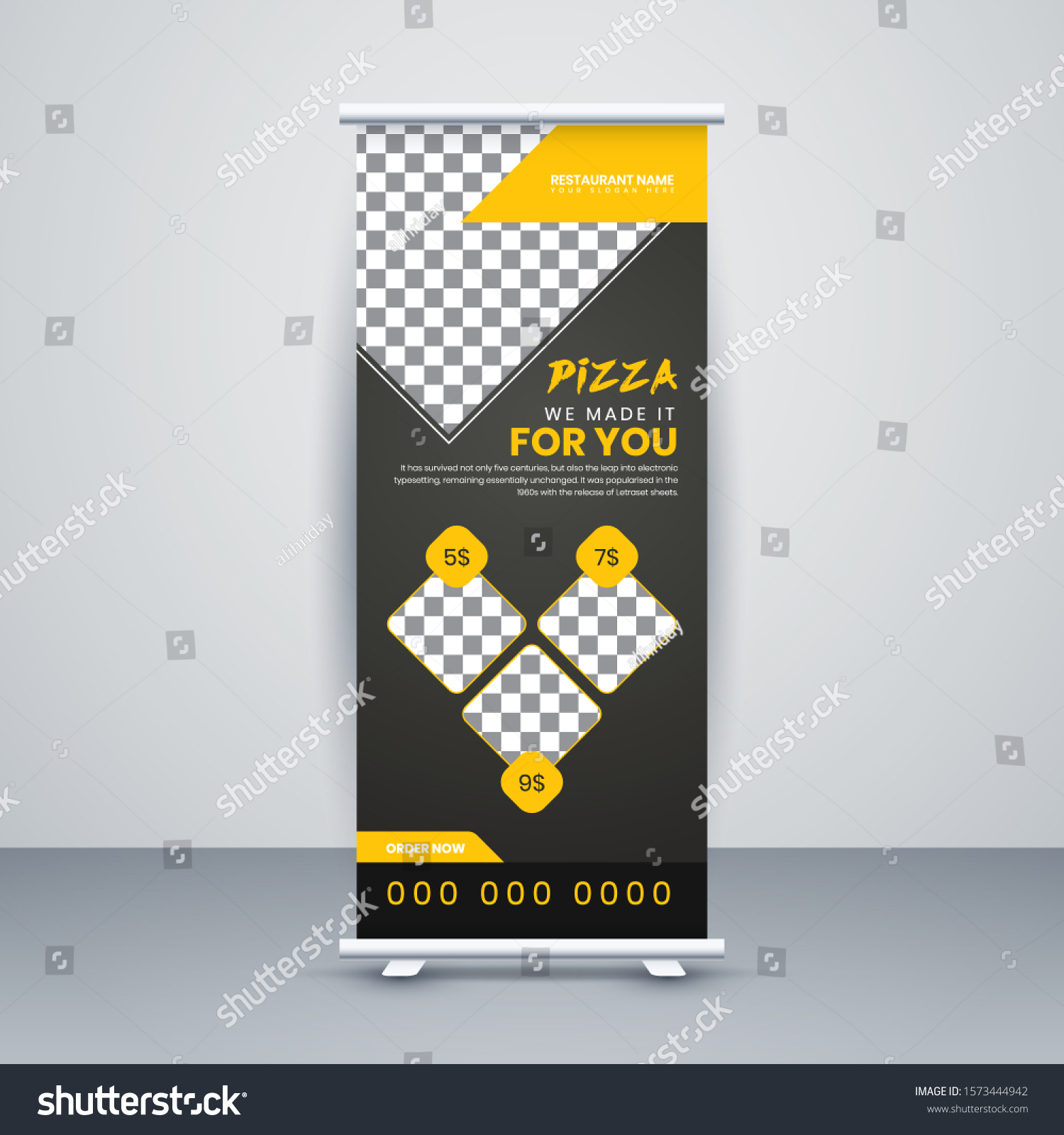 Creative Food Restaurant Rollup Banner Design Stock Vector Royalty Free