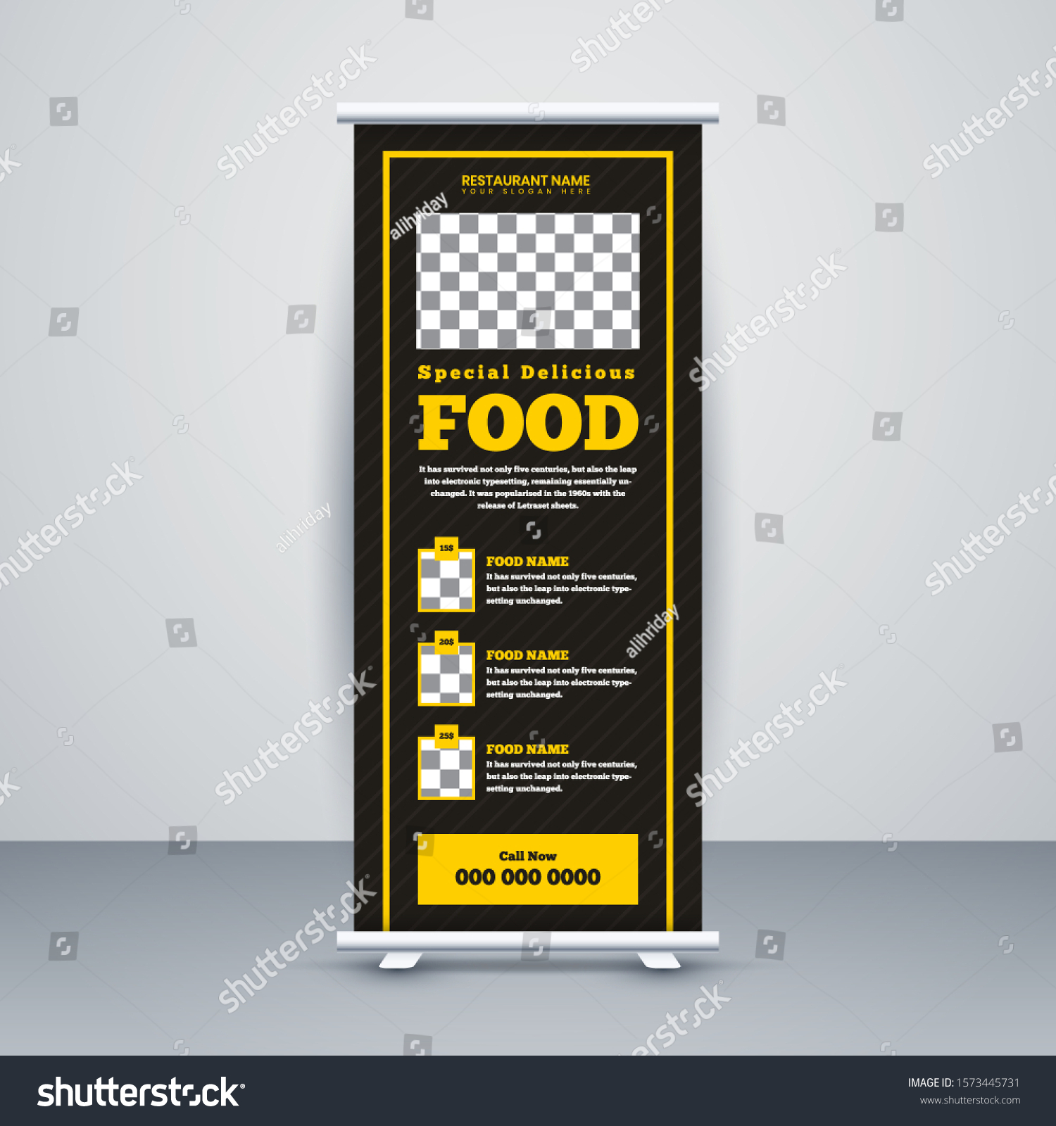 Creative Food Restaurant Rollup Banner Design Stock Vector Royalty Free