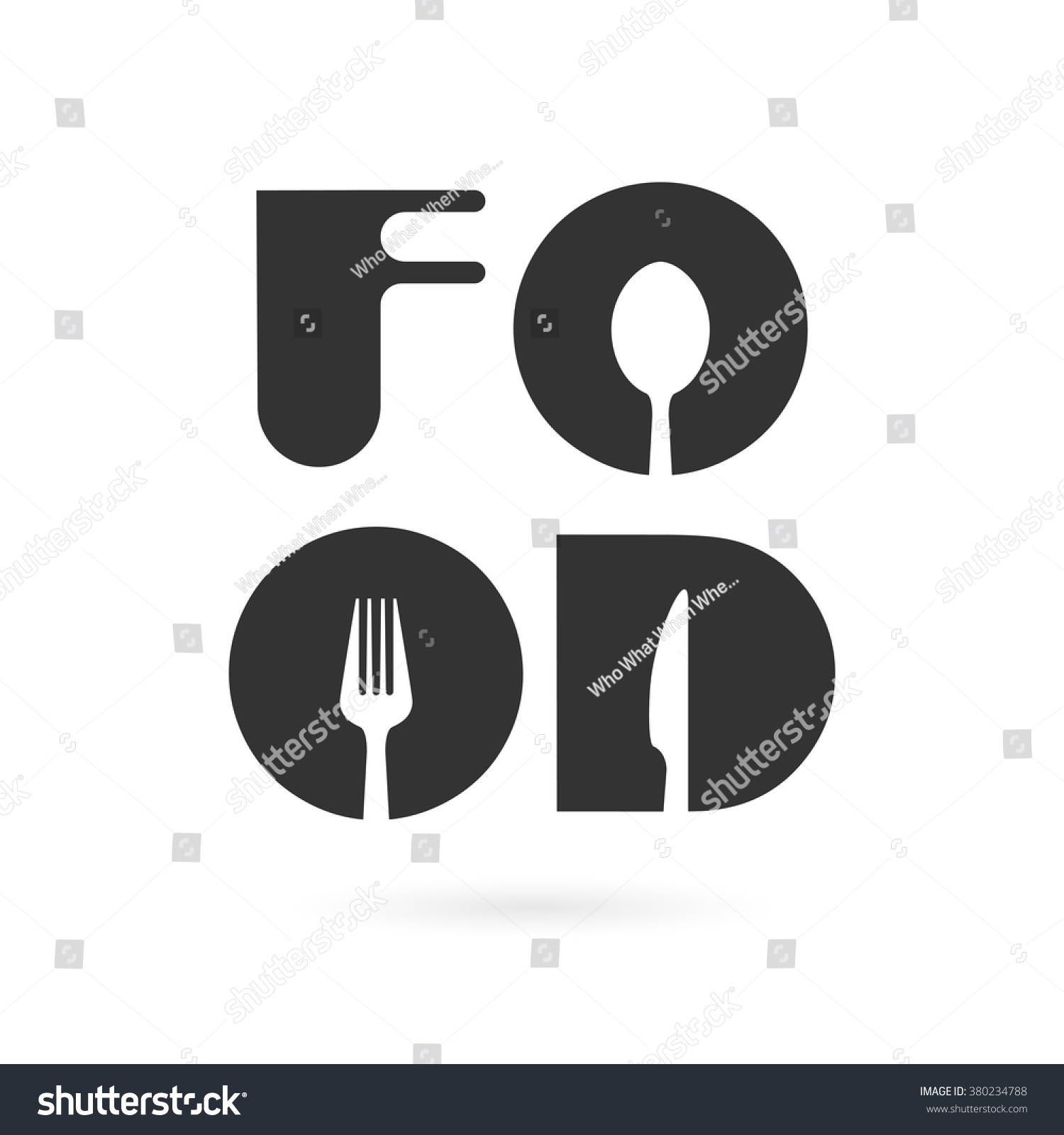 Creative Food Word Logo Elements Design Stock Vector 380234788 ...