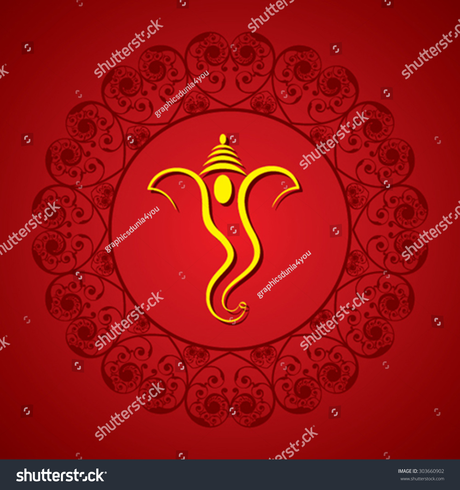 Creative Ganesh Chaturthi Festival Greeting Card Stock Vector Royalty Free 303660902 8668