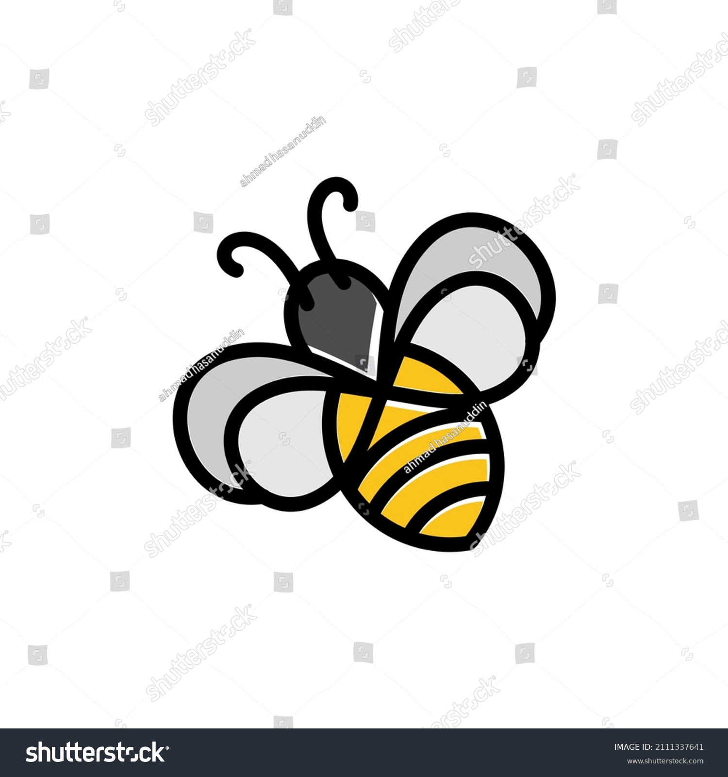 Creative Geometric Bee Logo Design Stock Vector (Royalty Free ...